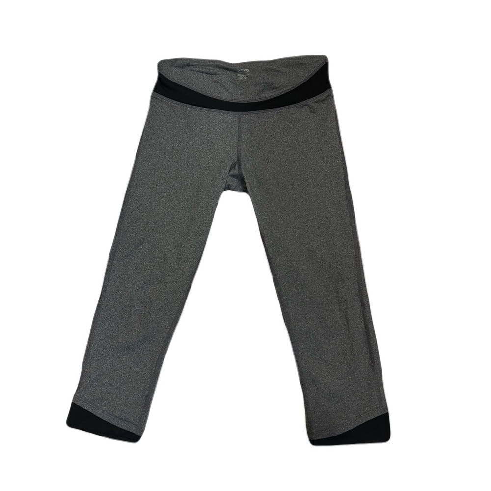 Heathered Gray and Black Cropped Leggings